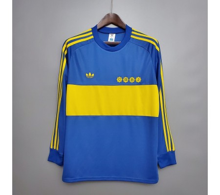 Boca Juniors 1981 Home Dark Blue Long Sleeve Soccer Jersey